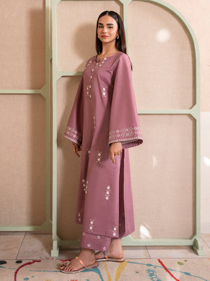 BrandsInn-2PC DHANAK EMBROIDERED SHIRT WITH DHANAK EMBROIDERED TROUSER-BI-103