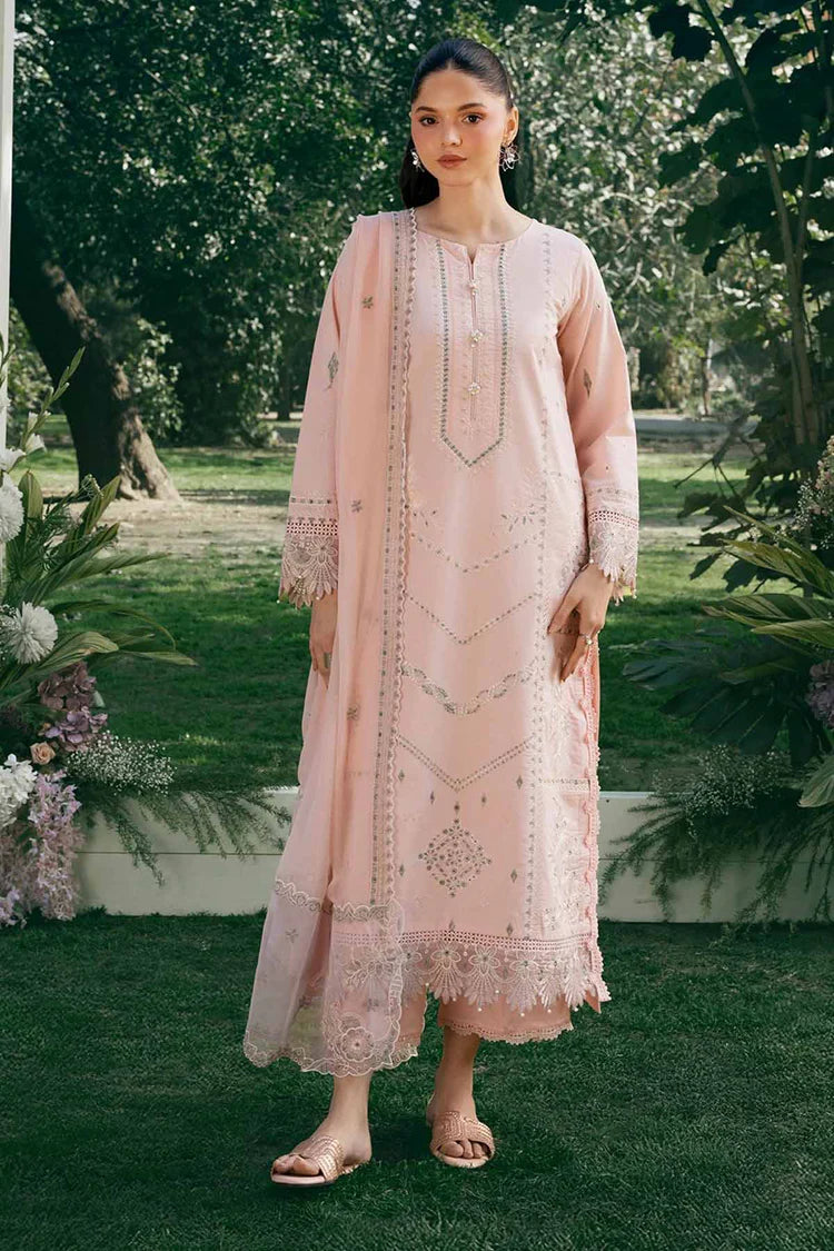 BrandsInn-3PC LAWN EMBROIDERED SHIRT WITH CHIFFON EMBROIDERED DUPATTA AND TROUSER-BI-4840