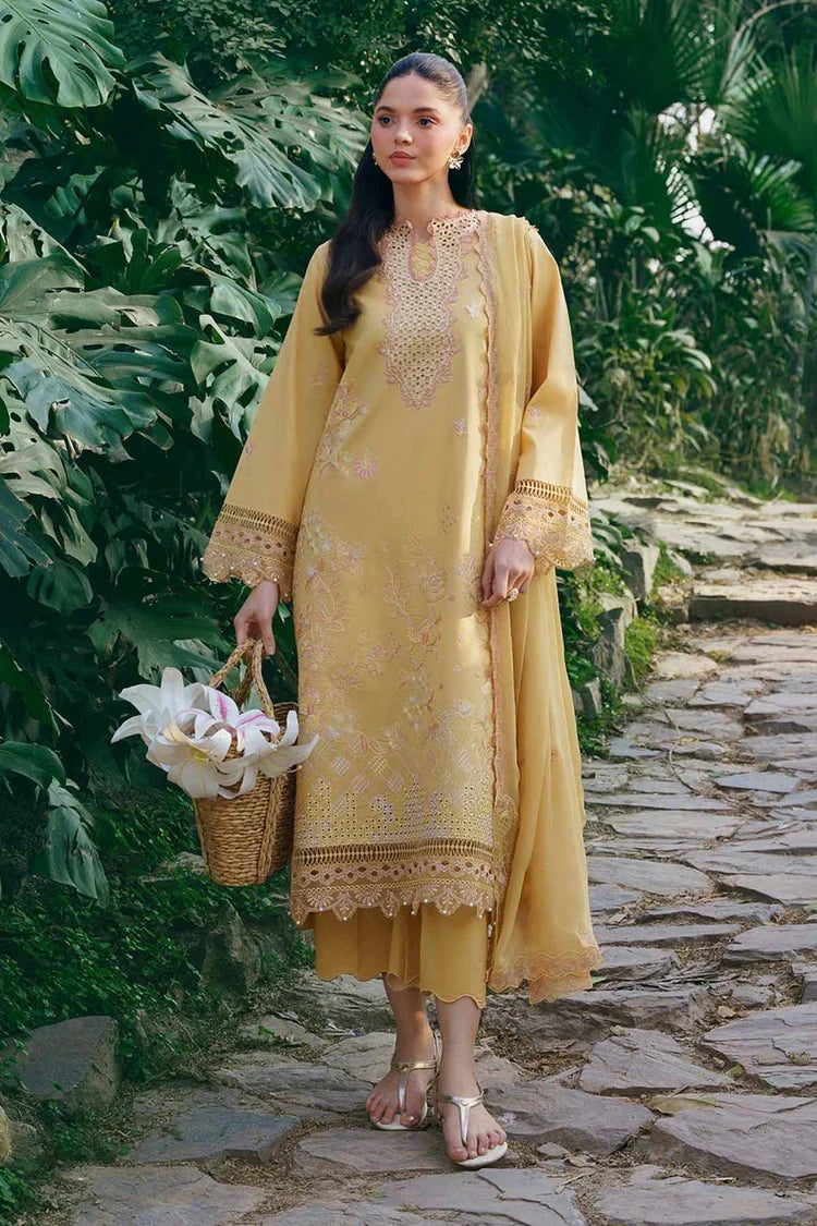 BrandsInn-3PC LAWN EMBROIDERED SHIRT WITH ORGANZA EMB EMBROIDERED DUPATTA AND TROUSER-BI-4831