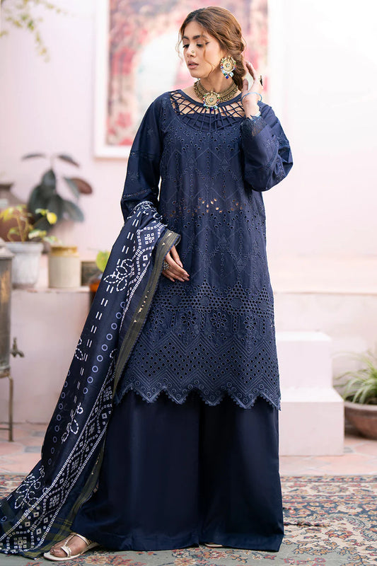 BrandsInn-3PC CHIKENKARI LAWN EMBROIDERED WITH DAIMOND PRINT DUPATTA-BI-247