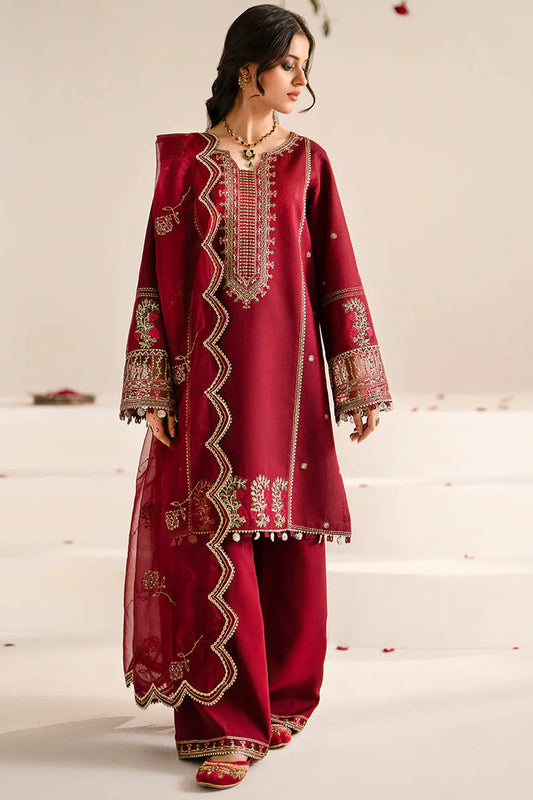 BrandsInn-3PC LAWN EMBROIDERED SHIRT WITH ORGANZA EMBROIDRED DUPATTA AND TROUSER-BI-176