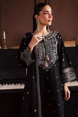 BrandsInn-3PC DHANAK EMBROIDERED SHIRT WITH CHIFFON EMBROIDERED DUPATTA AND EMB TROUSER-BI-5194