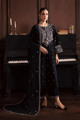 BrandsInn-3PC DHANAK EMBROIDERED SHIRT WITH CHIFFON EMBROIDERED DUPATTA AND EMB TROUSER-BI-5194