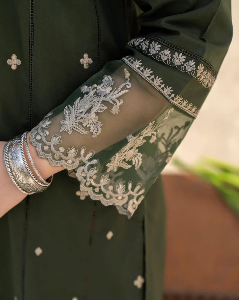 BrandsInn-3PC LAWN EMBROIDERED SHIRT WITH CHIFFON EMBROIDERED DUPATTA AND TROUSER-BI-173