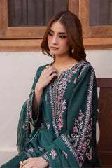 BrandsInn-3PC LAWN EMBROIDERED SHIRT WITH CHIFFON EMBROIDERED DUPATTA AND EMB TROUSER-BI-4763