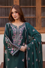 BrandsInn-3PC LAWN EMBROIDERED SHIRT WITH CHIFFON EMBROIDERED DUPATTA AND EMB TROUSER-BI-4763