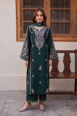 BrandsInn-3PC LAWN EMBROIDERED SHIRT WITH CHIFFON EMBROIDERED DUPATTA AND EMB TROUSER-BI-4763