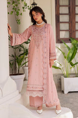 BrandsInn-3PC LAWN EMBROIDERED SHIRT WITH KHADDI NET EMBROIDERED DUPATTA AND EMB TROUSER-BI-4743
