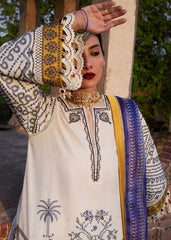 BrandsInn-3PC KHADDAR HEAVY EMBROIDERED SHIRT WITH COURTRAI WOOL PRINT SHAWL AND TROUSER-BI-4150
