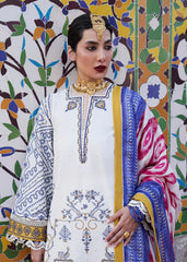 BrandsInn-3PC KHADDAR HEAVY EMBROIDERED SHIRT WITH COURTRAI WOOL PRINT SHAWL AND TROUSER-BI-4150