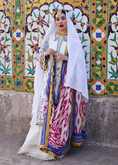 BrandsInn-3PC KHADDAR HEAVY EMBROIDERED SHIRT WITH COURTRAI WOOL PRINT SHAWL AND TROUSER-BI-4150