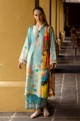 BrandsInn-3PC LAWN PRINTED SHIRT WITH CHIFFON PRINT DUPATTA AND PRINT TROUSER-BI-316