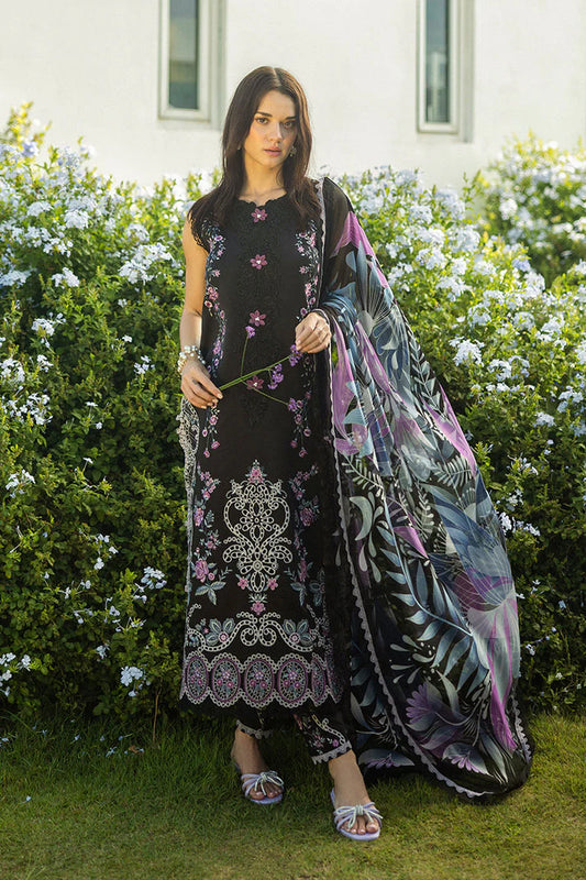 BrandsInn-3PC LAWN EMBROIDERED SHIRT WITH CHIFFON PRINT DUPATTA & TROUSER-BI-363