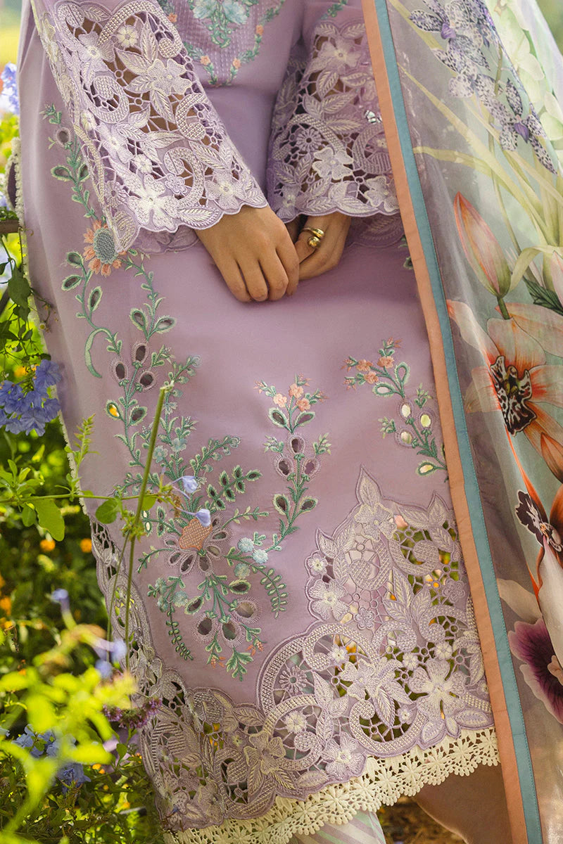 BRANDSINN-3PC DHANAK EMBROIDERED SHIRT WITH COUTRAI WOOL PRINTED SHAWL AND TROUSER -BI-4092
