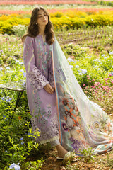 BRANDSINN-3PC DHANAK EMBROIDERED SHIRT WITH COUTRAI WOOL PRINTED SHAWL AND TROUSER -BI-4092