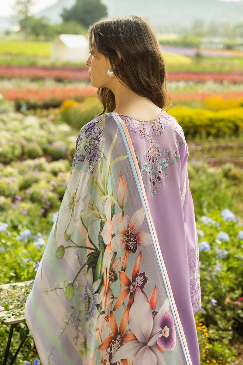 BRANDSINN-3PC DHANAK EMBROIDERED SHIRT WITH COUTRAI WOOL PRINTED SHAWL AND TROUSER -BI-4092