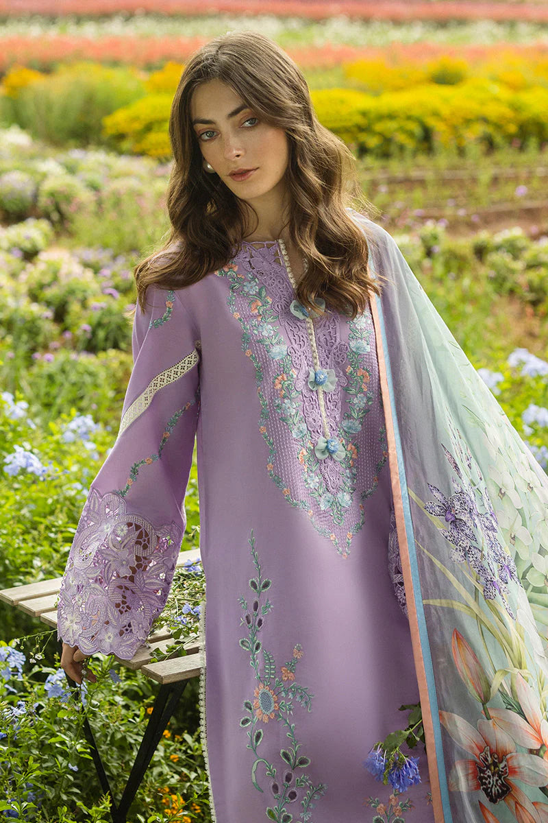 BRANDSINN-3PC DHANAK EMBROIDERED SHIRT WITH COUTRAI WOOL PRINTED SHAWL AND TROUSER -BI-4092