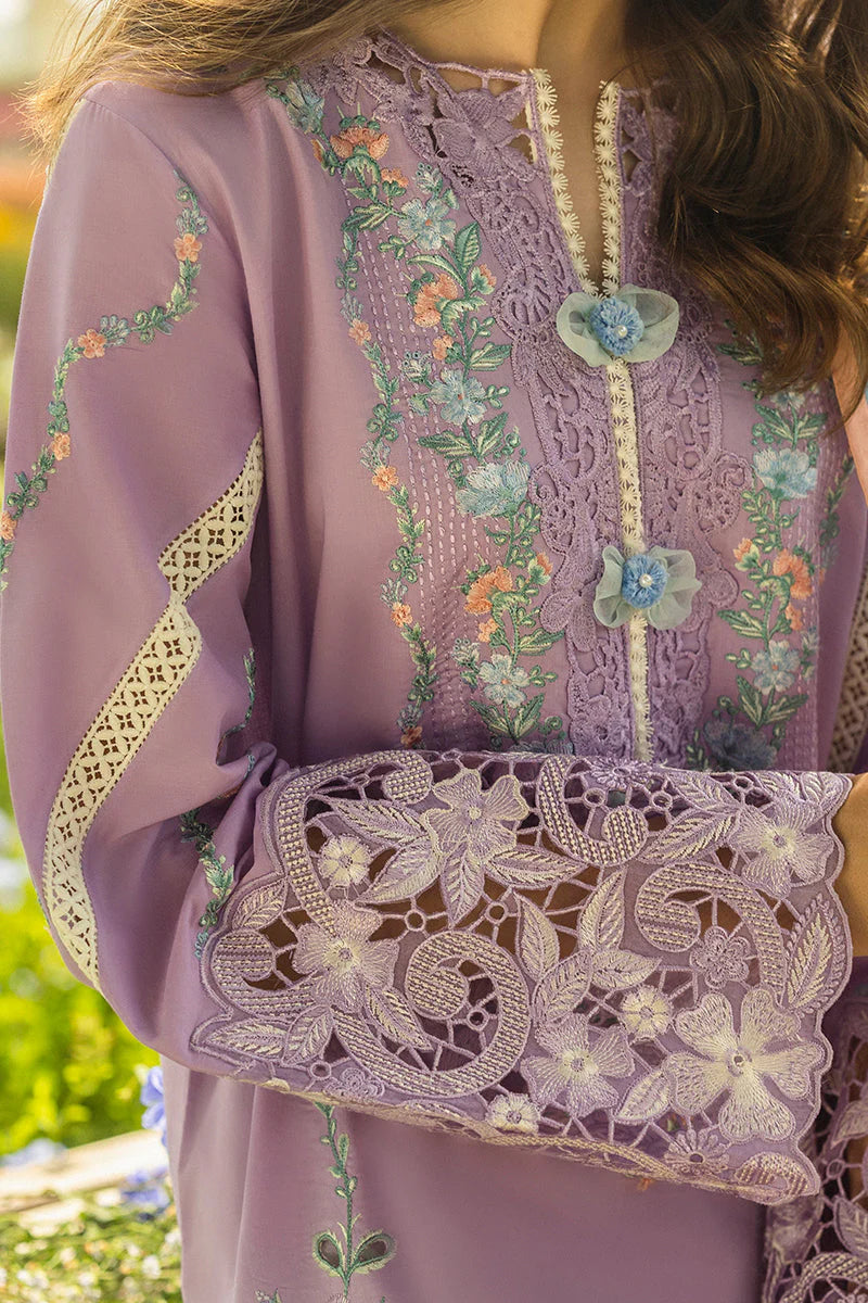 BRANDSINN-3PC DHANAK EMBROIDERED SHIRT WITH COUTRAI WOOL PRINTED SHAWL AND TROUSER -BI-4092