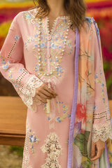 BrandsInn-3PC LAWN EMBROIDERED SHIRT WITH CHIFFON PRINTED DUPATTA & TROUSER-BI-4554