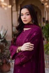 BrandsInn-3PC LAWN EMBROIDERED SHIRT WITH CHIFFON EMBROIDERED DUPATTA AND EMB TROUSER-BI-4696