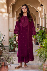 BrandsInn-3PC LAWN EMBROIDERED SHIRT WITH CHIFFON EMBROIDERED DUPATTA AND EMB TROUSER-BI-4696