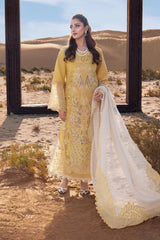 BrandsInn-3PC LAWN LASERCUTWORK EMBROIDERED SHIRT WITH KHAADI NET EMBROIDERED DUPATTA AND TROUSER -BI-4769
