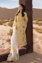 BrandsInn-3PC LAWN LASERCUTWORK EMBROIDERED SHIRT WITH KHAADI NET EMBROIDERED DUPATTA AND TROUSER -BI-4769