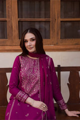 BrandsInn-3PC LAWN EMBROIDERED SHIRT WITH CHIFFOON EMBROIDERED DUPATTA AND EMB TROUSER-BI-4735