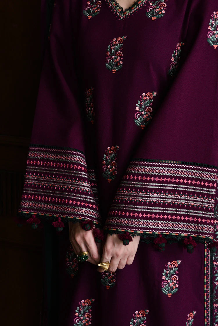 BrandsInn-3PC KARANDI EMBROIDERED SHIRT WITH DHANAK EMBROIDERED SHAWL AND TROUSER-BI-4331