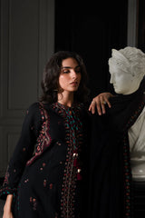 BrandsInn-3PC DHANAK EMBROIDERED SHIRT WITH DHANAK EMBROIDERED SHAWL AND TROUSER-BI-4340