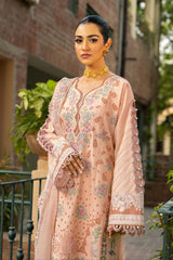 BrandsInn-3PC LAWN EMBROIDERED SHIRT WITH KHAADI NET EMBROIDERED DUPATTA AND TROUSER -BI-4668