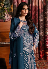 BrandsInn-3PC CHIKANKAARI LAWN LASER WORK EMBROIDERED SHIRT WITH KHADDI NET EMBROIDERED DUPATTA AND TROUSER-BI-4712