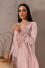 BrandsInn-2PC LAWN EMBROIDERED SHIRT WITH EMB TROUSER-BI-12