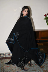 BrandsInn-3PC DHANAK EMBROIDERED SHIRT WITH DHANAK EMBROIDERED SHAWL AND TROUSER-BI-4386