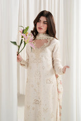 BrandsInn_3PC LAWN CHIKAN EMBROIDERED SHIRT WITH SILK PRINTED DUPATTA AND TROUSER-BI-4902