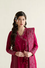 BrandsInn-3PC LAWN EMBROIDERED SHIRT WITH KHADDI NET EMBROIDERED DUPATTA AND TROUSER-BI-4779