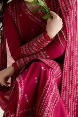 BrandsInn-3PC LAWN EMBROIDERED SHIRT WITH KHADDI NET EMBROIDERED DUPATTA AND TROUSER-BI-4779