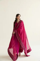 BrandsInn-3PC LAWN EMBROIDERED SHIRT WITH KHADDI NET EMBROIDERED DUPATTA AND TROUSER-BI-4779
