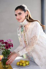 BrandsInn-3PC LAWN CHIKAN EMBROIDERED SHIRT WITH CHIFFON PRINTED DUPATTA AND TROUSER-BI-4881