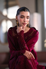 BrandsInn-3PC LAWN CHIKAN EMBROIDERED SHIRT WITH KHADDI NET EMB DUPATTA AND TROUSER-BI-4896