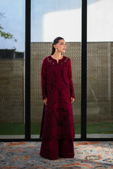 BrandsInn-3PC LAWN CHIKAN EMBROIDERED SHIRT WITH KHADDI NET EMB DUPATTA AND TROUSER-BI-4896