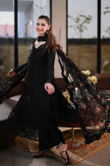 BrandsInn-3PC LAWN CHIKANKARI EMBROIDERED SHIRT WITH MONARK PRINTED EMB DUPATTA AND TROUSER-BI-4874