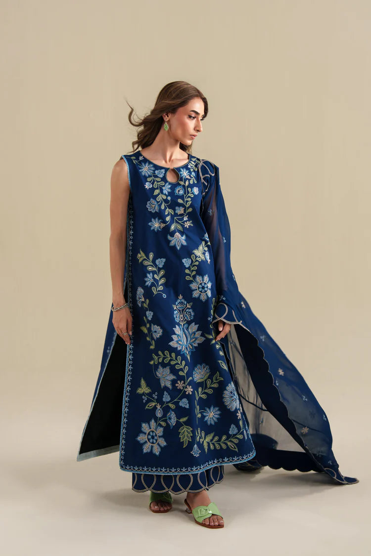 BrandsInn-3PC LAWN EMBROIDERED SHIRT WITH CHIFFON EMB DUPATTA AND EMB TROUSER-BI-4919