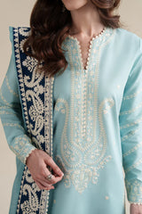BrandsInn-3PC LAWN EMBROIDERED SHIRT WITH CHIFFON EMB DUPATTA AND TROUSER-BI-4916