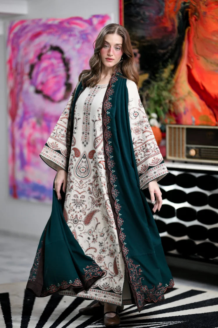 BrandsInn-3PC KARANDI EMBROIDERED SHIRT WITH KARANDI EMBROIDERED SHAWL AND TROUSER-BI-5302