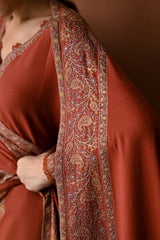 BrandsInn-3PC DHANAK EMBROIDERED SHIRT WITH DHANAK EMBROIDERED SHAWL AND TROUSER-BI-4313