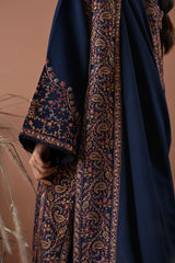 BrandsInn-3PC DHANAK EMBROIDERED SHIRT WITH DHANAK EMBROIDERED SHAWL AND TROUSER-BI-4358