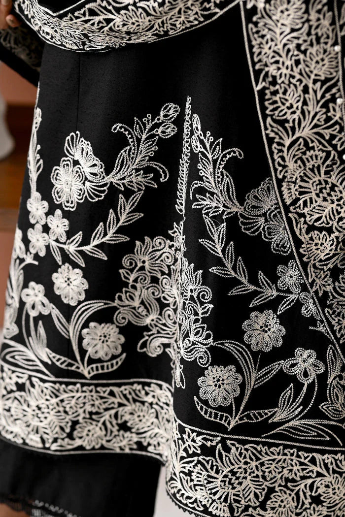 BrandsInn-3PC DHANAK EMBROIDERED SHIRT WITH DHANAK EMBROIDERED SHAWL & TROUSER-BI-4178