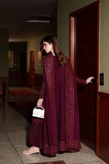 BrandsInn-3PC KARANDI EMBROIDERED SHIRT WITH KARANDI EMBROIDERED SHAWL AND TROUSER-BI-5316