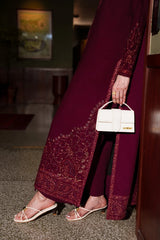 BrandsInn-3PC KARANDI EMBROIDERED SHIRT WITH KARANDI EMBROIDERED SHAWL AND TROUSER-BI-5316